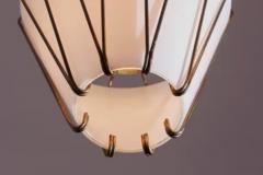 G C M E G C M E pendant light with Opaline Glass brass and Painted Metal Italy 1950s - 3723033