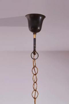 G C M E G C M E pendant light with Opaline Glass brass and Painted Metal Italy 1950s - 3723082