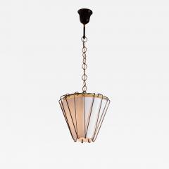 G C M E G C M E pendant light with Opaline Glass brass and Painted Metal Italy 1950s - 3728381