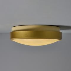 G C M E Large Rare 1960s G C M E Brass Textured Glass Flush Mount - 4104962