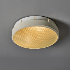 G C M E Rare 1960s G C M E Metal Textured Glass Flush Mount - 4104668