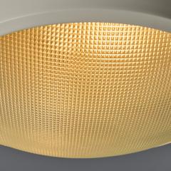 G C M E Rare 1960s G C M E Metal Textured Glass Flush Mount - 4104673