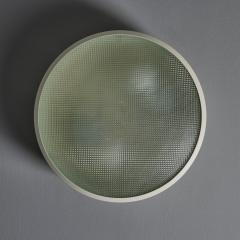 G C M E Rare 1960s G C M E Metal Textured Glass Flush Mount - 4104678