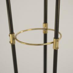 G Holman Three Light Floor Lamp in Brass Black Metal and Opaline Glass 1950s - 4818545