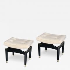 G Plan A Vintage Pair of English 1950s G Plan Ebonized Stools - 3341298