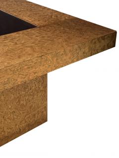 G Plan Pair G Plan 1950s Burl Amboyna Square Coffee Tables with Bronze Glass Inserts - 3948626
