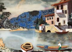 G Ugolini Pietra Dura Landscape with Figure  - 4795573