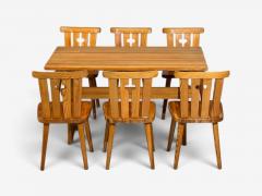 G ran Malmvall G ran Malmvall Dining Table and Six Chairs Pine Sweden 1970s - 4751409