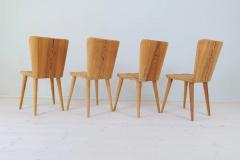 G ran Malmvall Midcentury Set of 4 Pine Sculptural Dining Chairs G ran Malmvall Sweden - 3031556