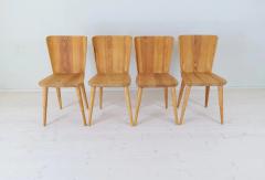 G ran Malmvall Midcentury Set of 4 Pine Sculptural Dining Chairs G ran Malmvall Sweden - 3031557