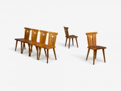 G ran Malmvall Six Dining Chairs Pine Sweden 1970s - 4751174