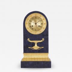 G rard Jean Galle Restauration period gilt bronze mounted lapis mantel clock - 3330975