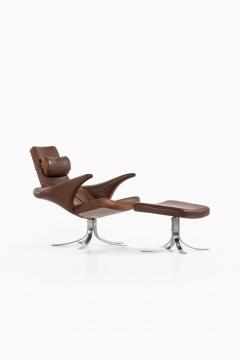 G sta Berg Easy Chair with Stool Model M sen Seagull Produced by Fritz Hansen - 1958075