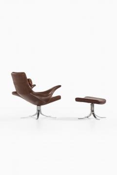 G sta Berg Easy Chair with Stool Model M sen Seagull Produced by Fritz Hansen - 1958077