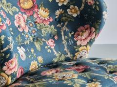 G sta Jonsson G sta Jonsson Lounge Chair in Floral Fabric and Birch Sweden 1940s - 3355743