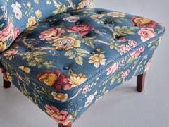 G sta Jonsson G sta Jonsson Lounge Chair in Floral Fabric and Birch Sweden 1940s - 3355744