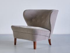 G sta Jonsson G sta Jonsson Lounge Chair in Gray Mohair Velvet and Birch Sweden 1940s - 3366644
