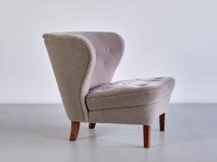 G sta Jonsson G sta Jonsson Lounge Chair in Gray Mohair Velvet and Birch Sweden 1940s - 3366651