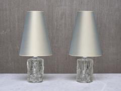 G te Augustsson Pair of G te Augustsson Glass Table Lamps Ruda Glasbruk Sweden 1960s - 4413452