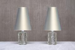G te Augustsson Pair of G te Augustsson Glass Table Lamps Ruda Glasbruk Sweden 1960s - 4413455