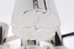 GAETANO SCOLARI Italian Gaetano Sciolari for Mazzega chandelier chrome glass 1970s - 2476631