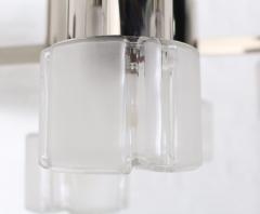 GAETANO SCOLARI Italian Gaetano Sciolari for Mazzega chandelier chrome glass 1970s - 2476632