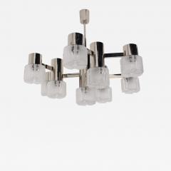 GAETANO SCOLARI Italian Gaetano Sciolari for Mazzega chandelier chrome glass 1970s - 2482569