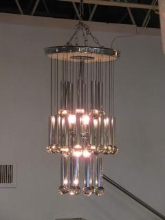 GAETANO SCOLARI Italian Modern Polished Chrome Chandelier Scolari 1960s - 4702996