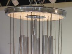 GAETANO SCOLARI Italian Modern Polished Chrome Chandelier Scolari 1960s - 4702997