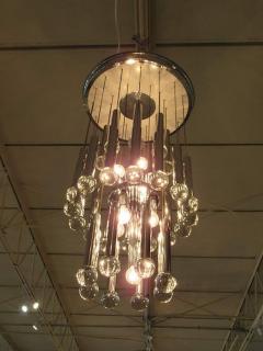 GAETANO SCOLARI Italian Modern Polished Chrome Chandelier Scolari 1960s - 4702998