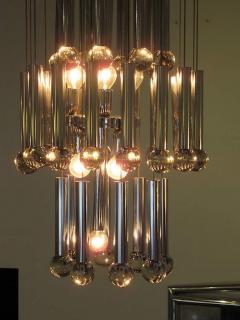 GAETANO SCOLARI Italian Modern Polished Chrome Chandelier Scolari 1960s - 4703001