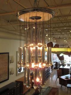 GAETANO SCOLARI Italian Modern Polished Chrome Chandelier Scolari 1960s - 4703002