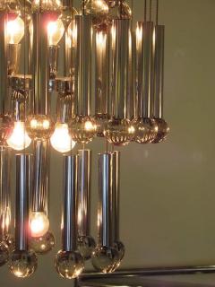 GAETANO SCOLARI Italian Modern Polished Chrome Chandelier Scolari 1960s - 4703009