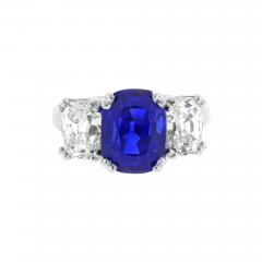 GEM BURMA 5 72 CARAT NON HEATED A G L SAPPHIRE AND DIAMOND RING - 3407447