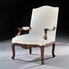 GENEROUS FRENCH 19TH CENTURY CARVED OPEN ARMCHAIR FAUTEUIL - 1840585