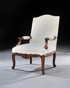 GENEROUS FRENCH 19TH CENTURY CARVED OPEN ARMCHAIR FAUTEUIL - 1840590