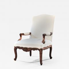 GENEROUS FRENCH 19TH CENTURY CARVED OPEN ARMCHAIR FAUTEUIL - 1841511