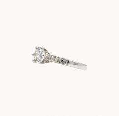 GIA CERTIFIED 0 73 CARAT ROUND BRILLIANT CUT DIAMOND AND PLATINUM VINTAGE RING - 2621041