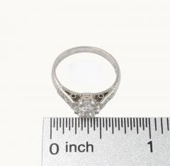GIA CERTIFIED 0 73 CARAT ROUND BRILLIANT CUT DIAMOND AND PLATINUM VINTAGE RING - 2621044