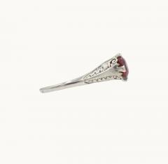 GIA CERTIFIED 1 07 CARAT NATURAL BURMA RUBY AND PLATINUM ENGAGEMENT RING - 2621178