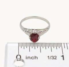 GIA CERTIFIED 1 07 CARAT NATURAL BURMA RUBY AND PLATINUM ENGAGEMENT RING - 2621179