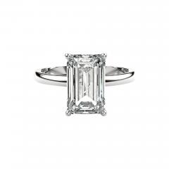 GIA Cert 2 55 Carat Emerald Cut Lab Grown Diamond 14K White Gold Engagement Ring - 4015486