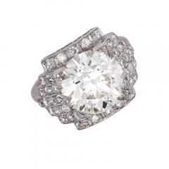 GIA Cert 5 01 Carat Old Euro Cut Diamond Edwardian Antique Platinum Ring - 3974451