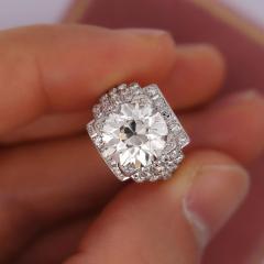 GIA Cert 5 01 Carat Old Euro Cut Diamond Edwardian Antique Platinum Ring - 3974453