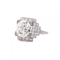 GIA Cert 5 01 Carat Old Euro Cut Diamond Edwardian Antique Platinum Ring - 3974454