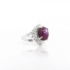 GIA Cert 9 72 Carat No Heat Star Ruby Diamond Platinum Cocktail Ring - 3991459