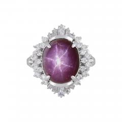 GIA Cert 9 72 Carat No Heat Star Ruby Diamond Platinum Cocktail Ring - 3993441