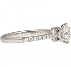 GIA Certified 0 51 Carat Round Cut Diamond 18K White Hidden Halo Engagement Ring - 3518913