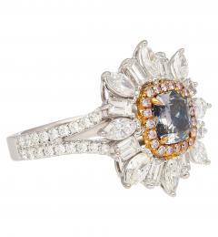 GIA Certified 1 01 Carat Fancy Blue Diamond Pink Diamond and Diamond 18K Ring - 3500466