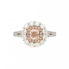 GIA Certified 1 51 CTTW Fancy Light Brown Pink Internally Flawless Diamond Ring - 3527941